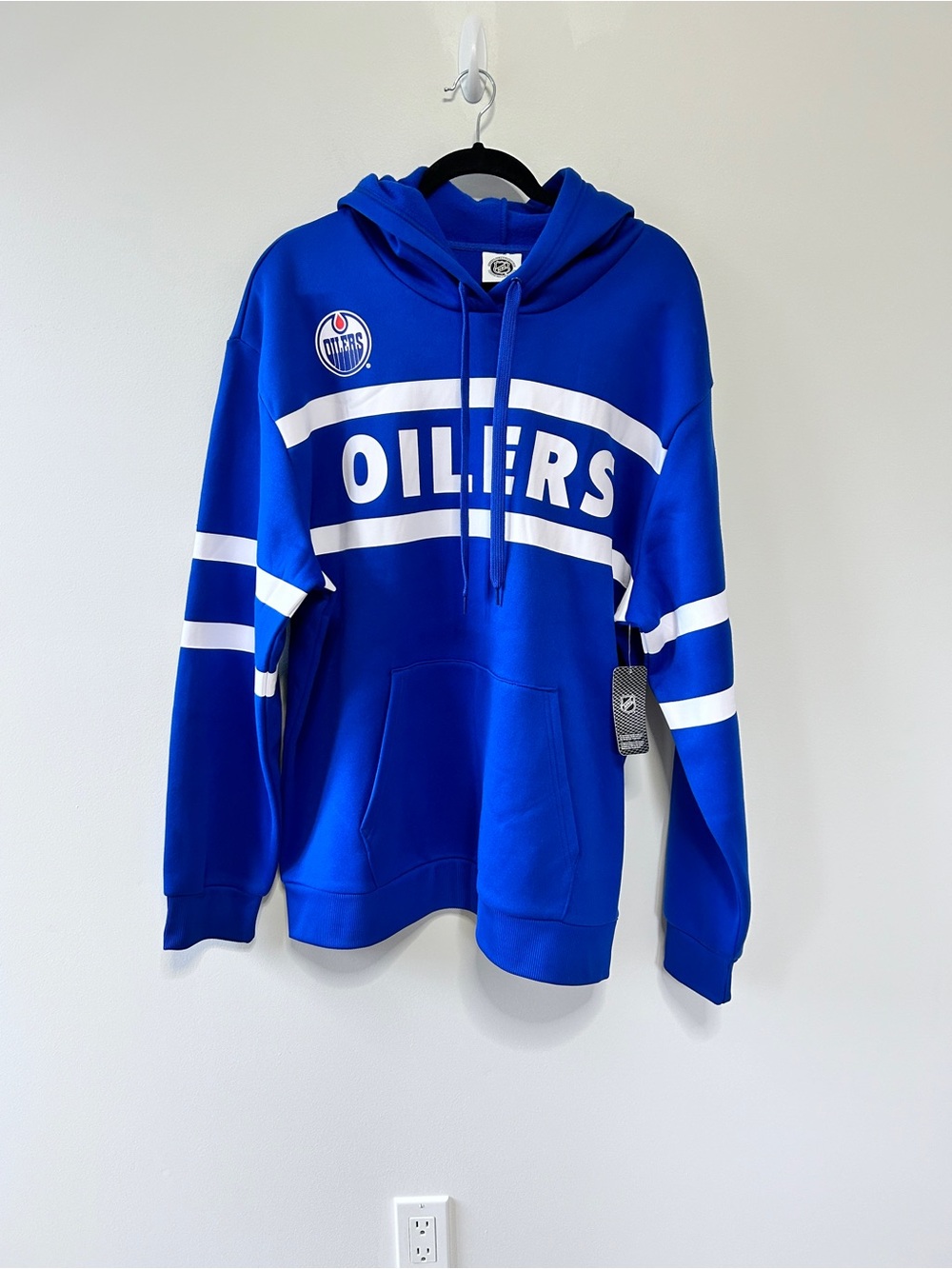 Edmonton Oilers NHL Men’s XL Blue Pullover Hoodie Official Licensed Hockey NWT